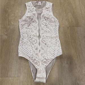 XS Victoria's Secret Lace Bodysuit in White